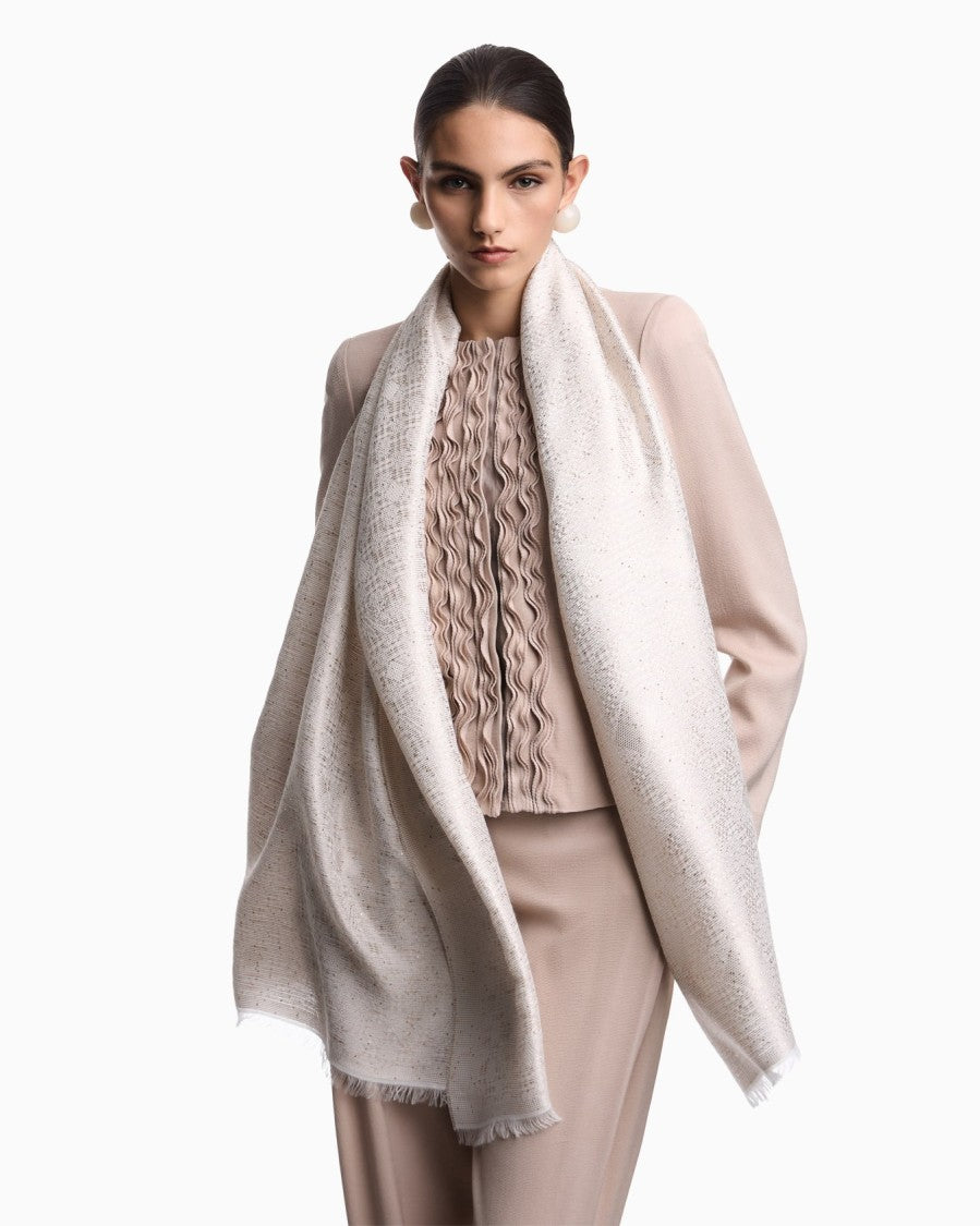 Emporio Armani Woven Weave Appliqued Micro Stole