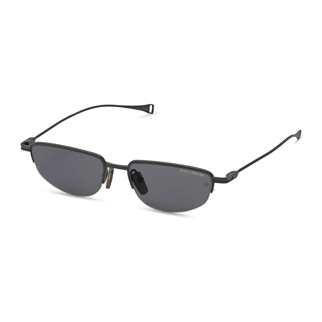 Dita Lancier Matte Black Lsa 131 Titanium Oval Sunglasses