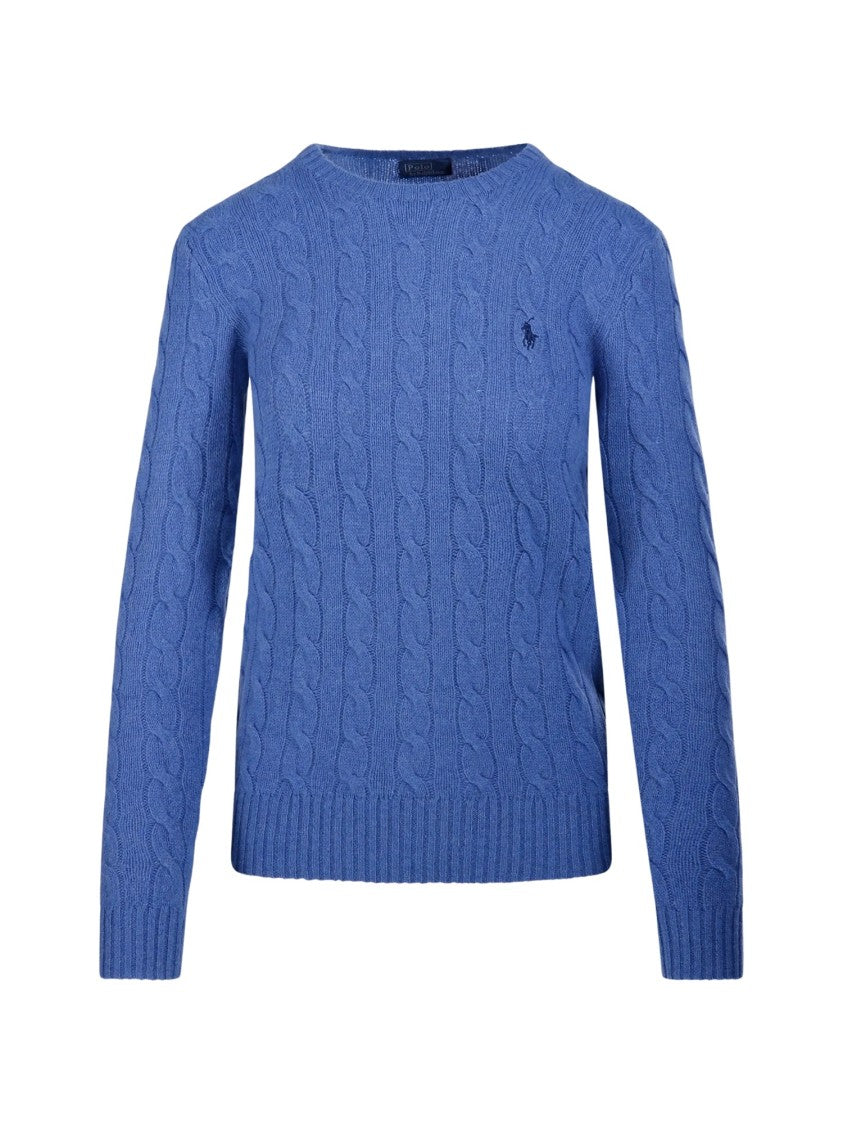 Polo Ralph Lauren Light Blue Cable Knit Wool Sweater
