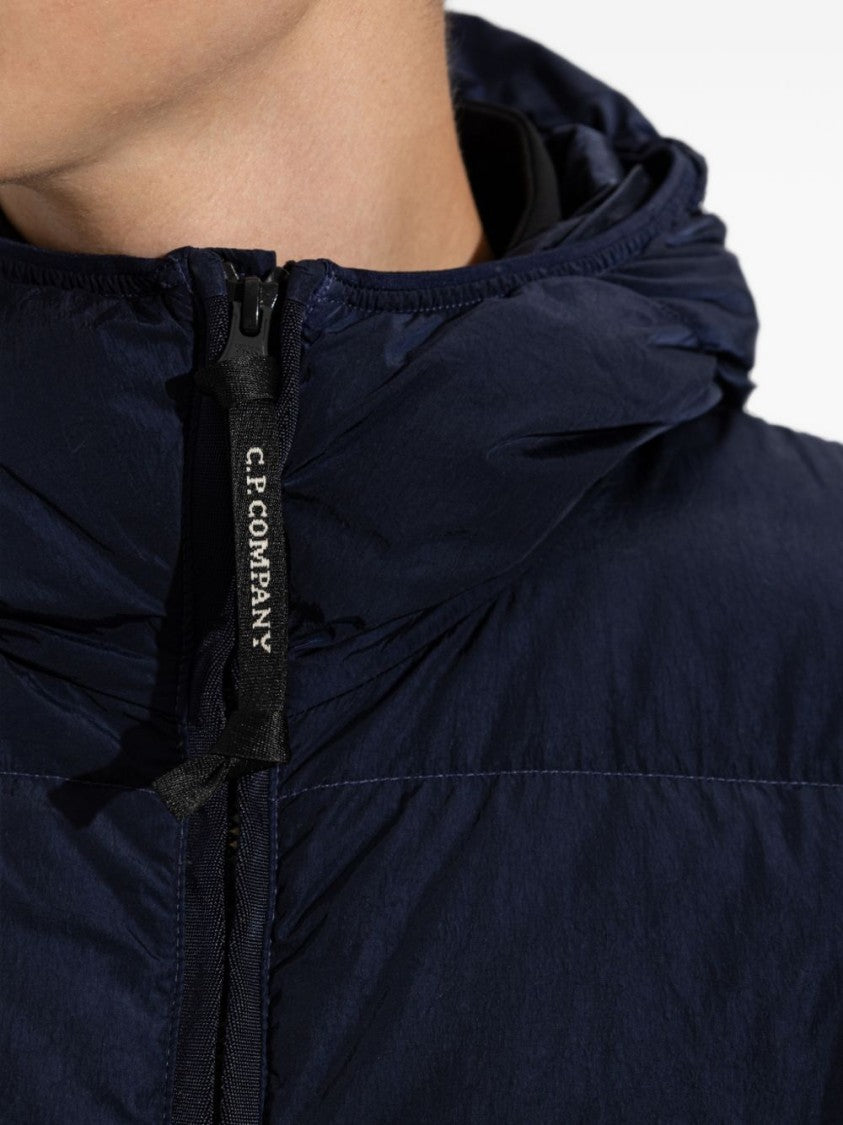 C.P. Company Blue Chrome-R Goggle Hooded Down Jacket