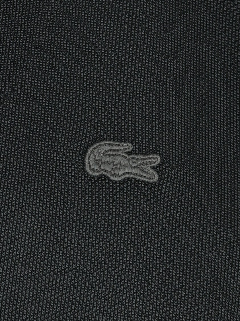 Lacoste Black Semi-Transparent Pique Satin Polo Shirt