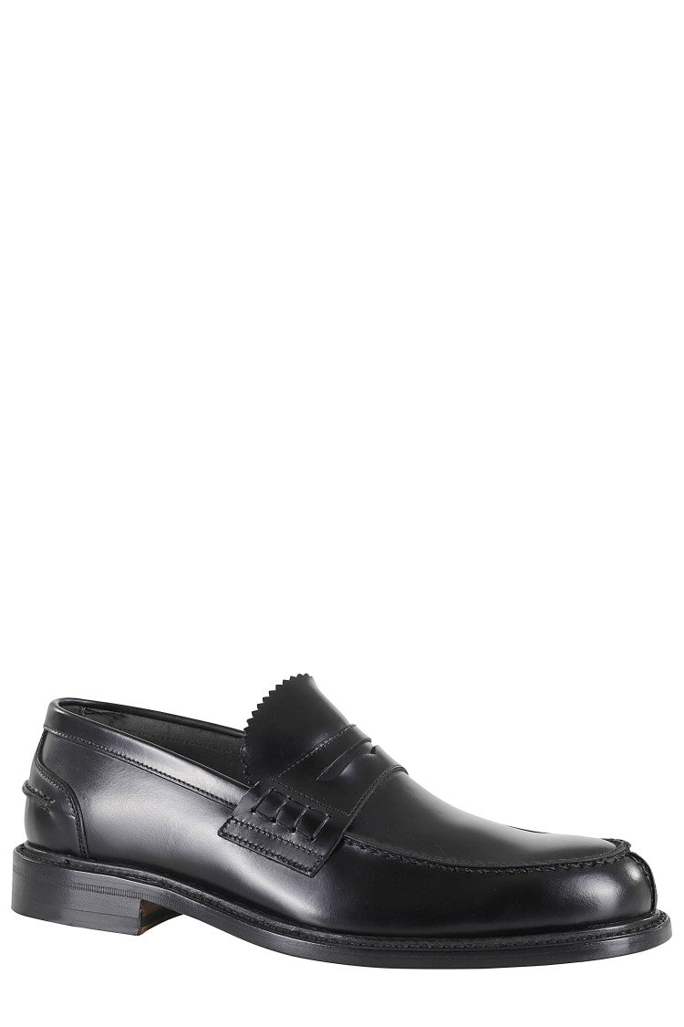John Spencer Black Shiny Penny Design Leather Loafers
