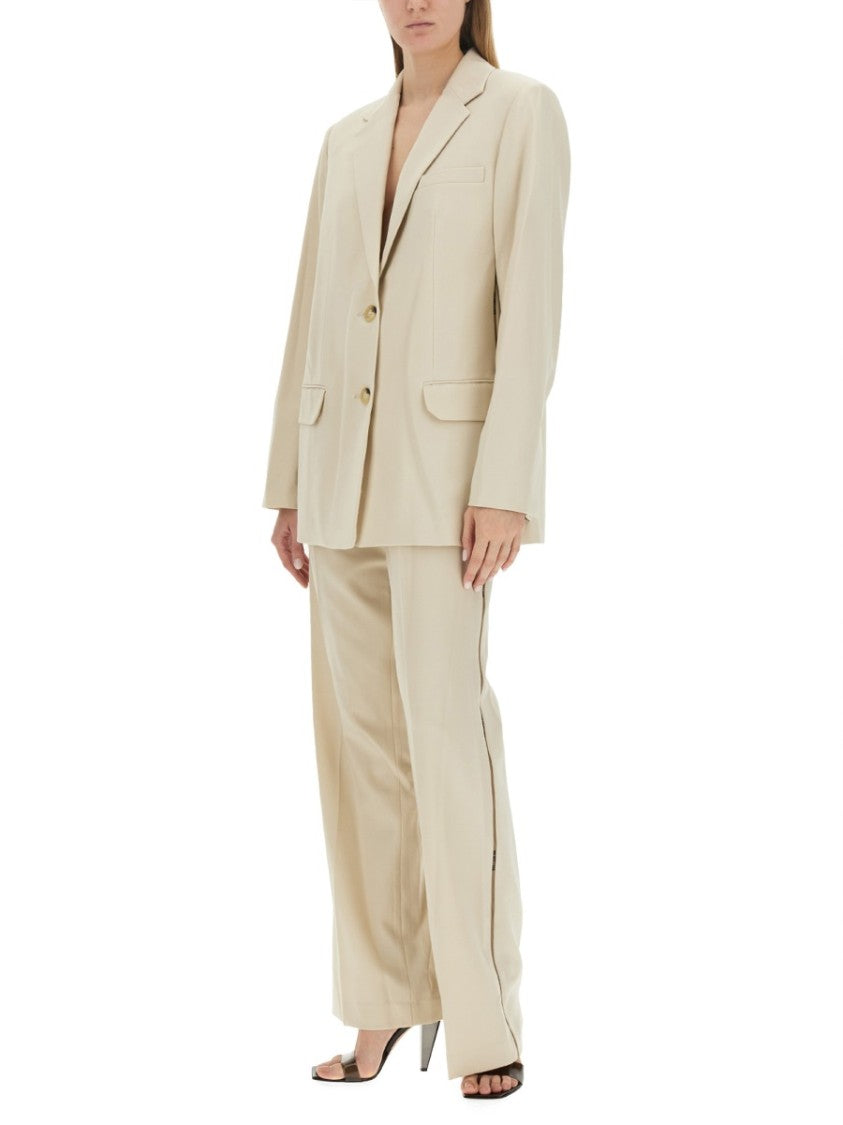 Helmut Lang Tailored Jacket With Notched Lapel And Distinctive Logo