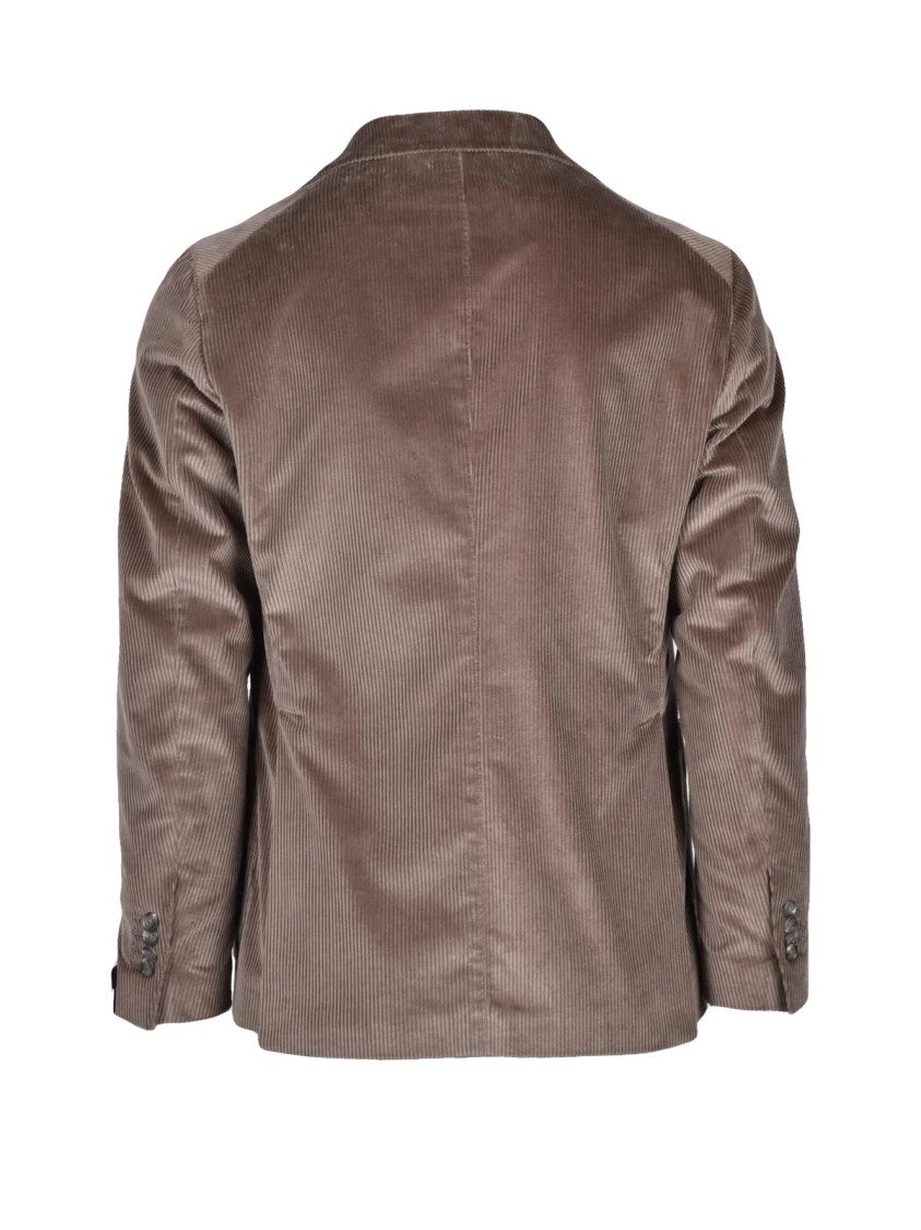 Tagliatore Grey Corduroy Stretch Cotton Jacket