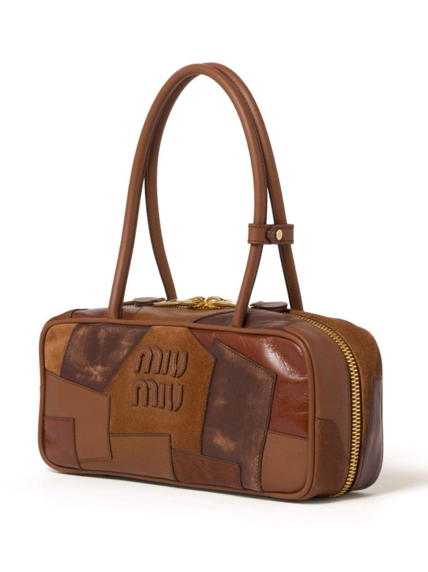 Miu Miu Patchwork Brown Leather Handbag