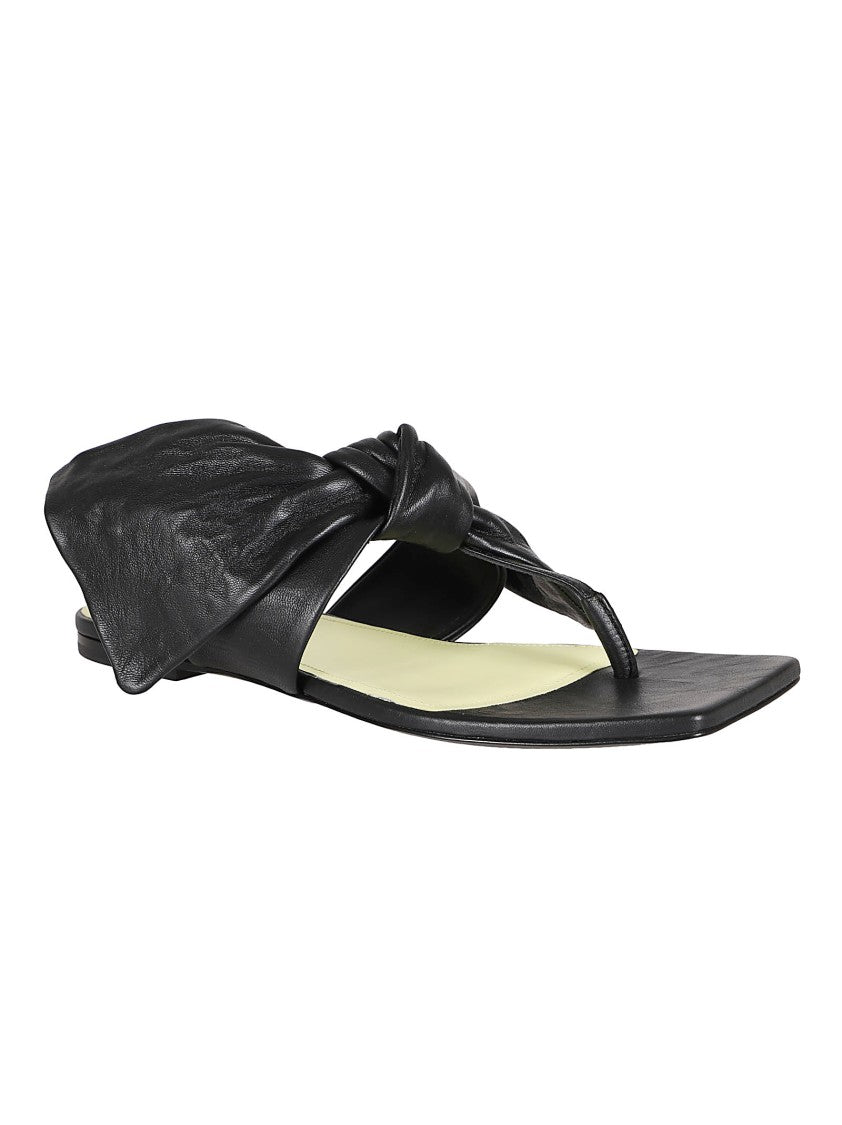 Givenchy Flat Black Sandals With Twisted Knot Detail