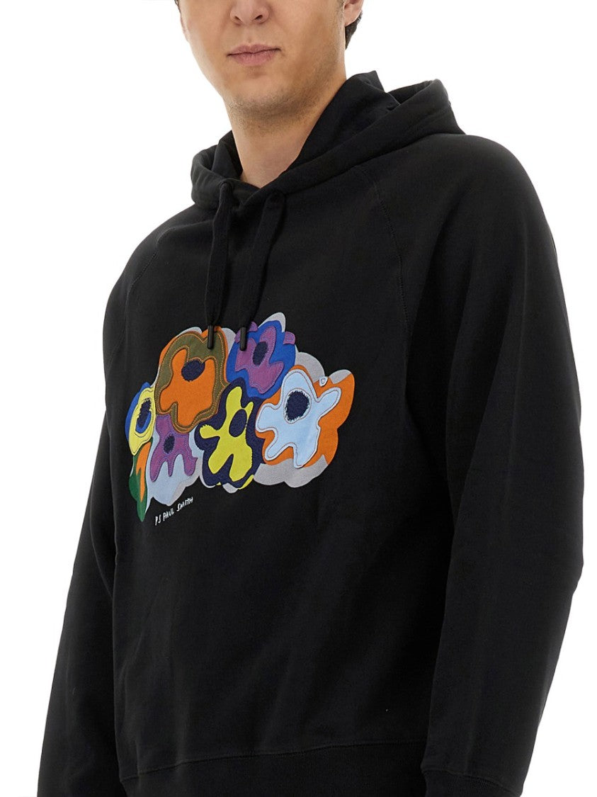 Ps Paul Smith Black Organic Cotton Sweatshirt With Logo