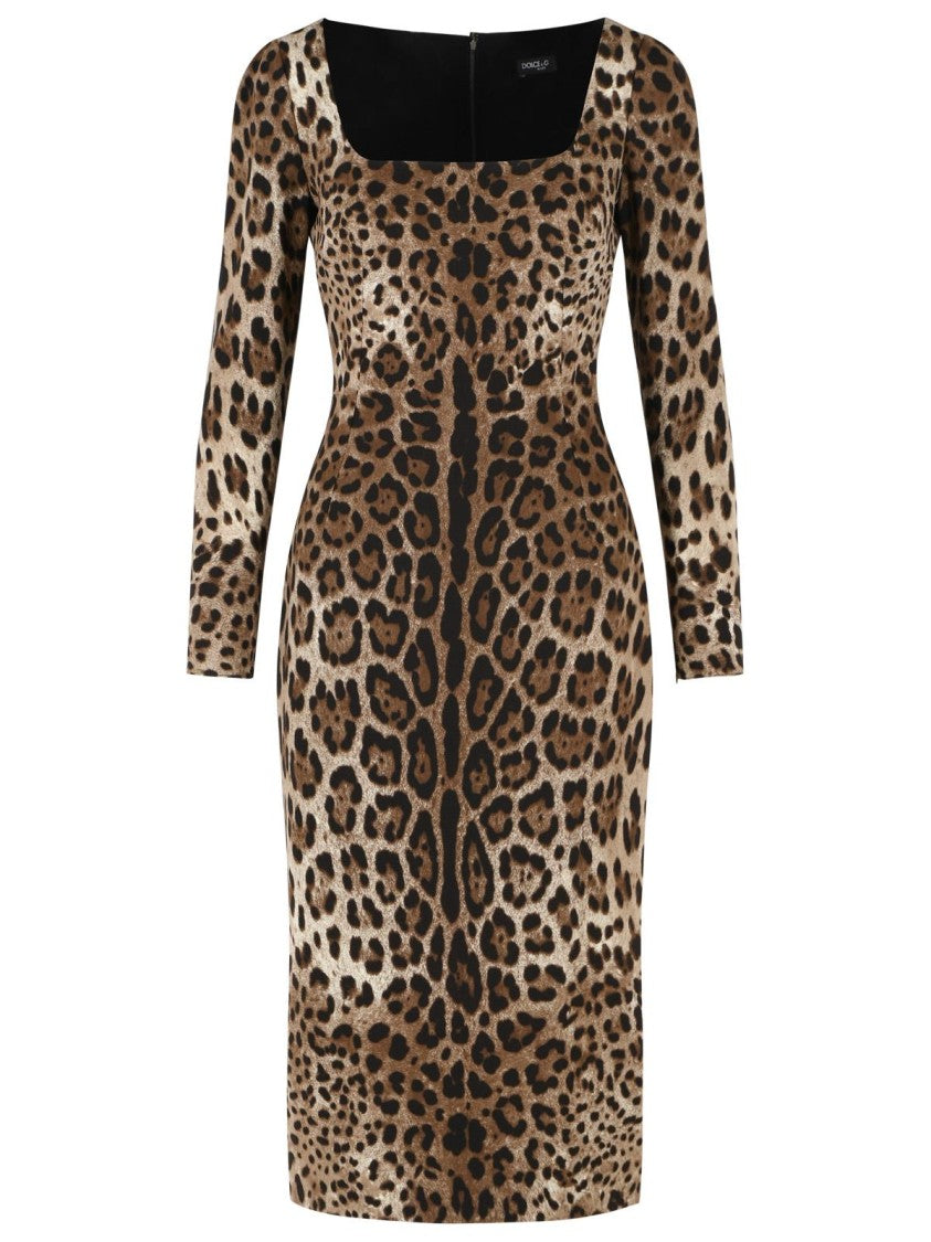 Dolce & Gabbana Leo Print Stretch Viscose Dress
