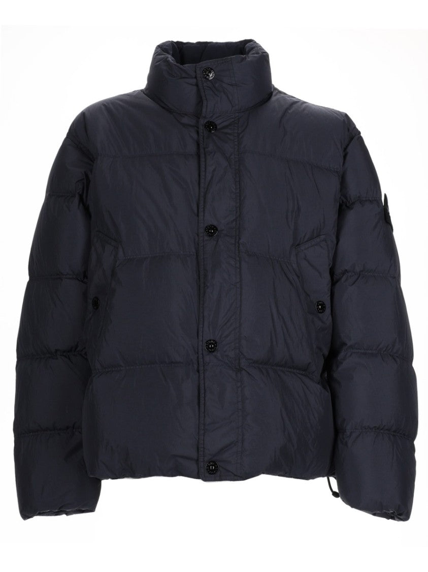 Stone Island Polyamide Horizontal Quilted Puffer Bomber Jacket