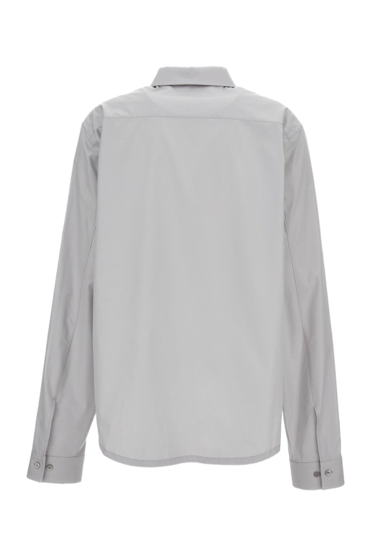 Rier Grey Boxy Cotton Poplin Shirt