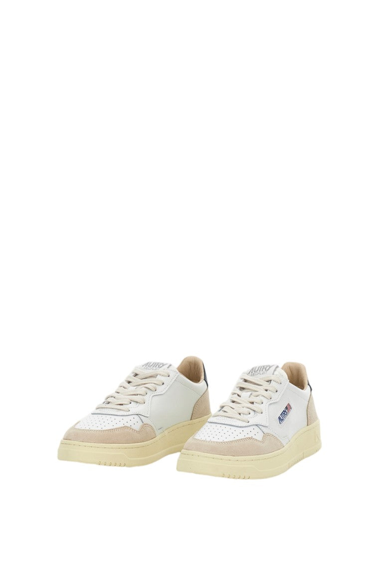 Autry White Medalist Low Leather Suede Sneakers