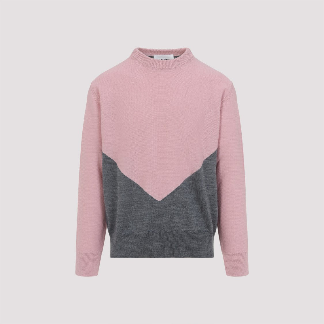 Jil Sander High Neck Color-Blocked Sweater With Chevron Design