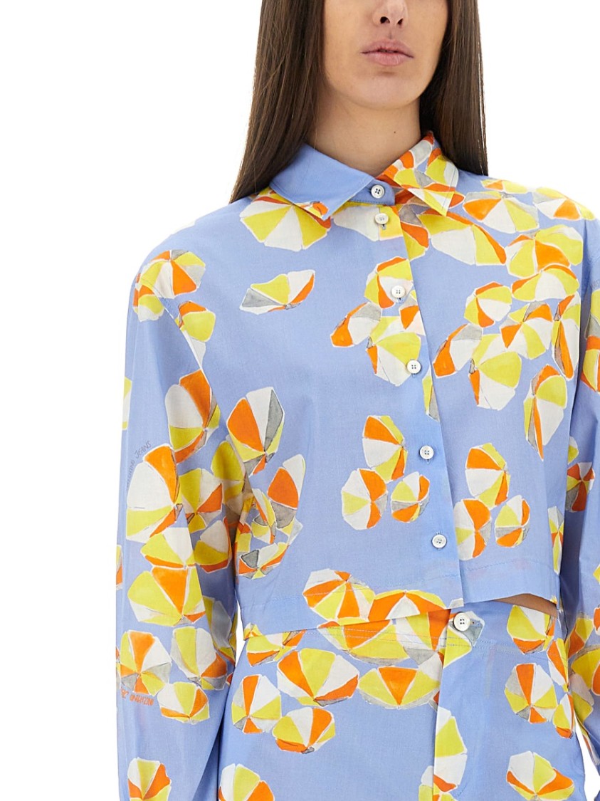 Moschino "Beach Umbrellas" Cropped Shirt