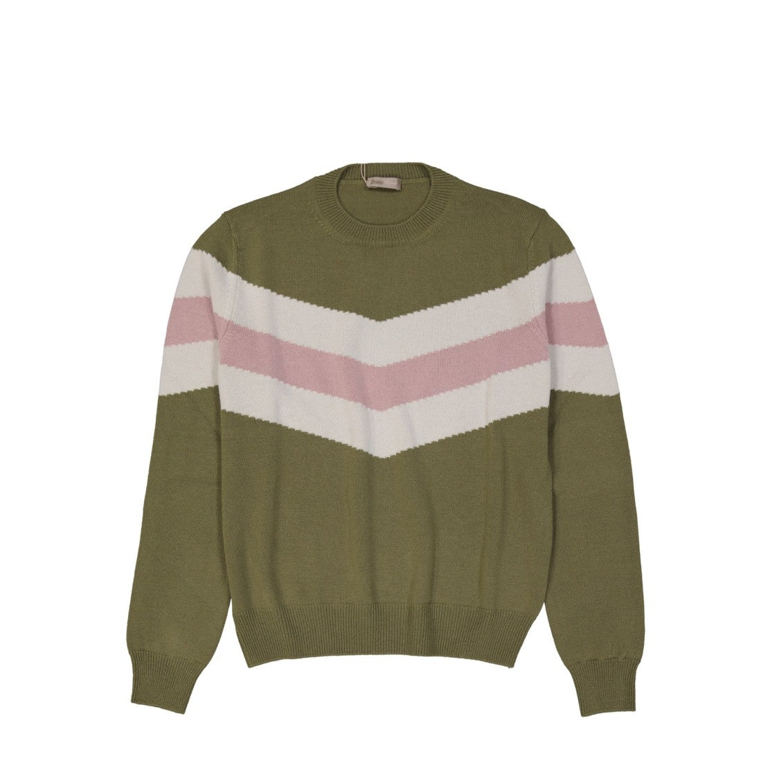 Herno Chevron-Pattern Wool Sweater Crafted From Premium Wool
