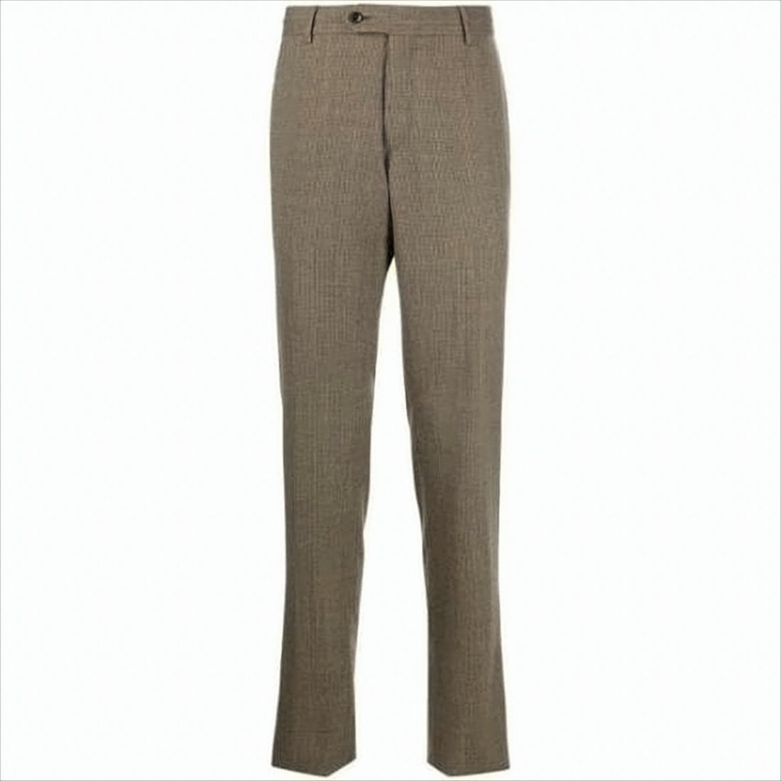 Pt Torino Tailored Brown Pants With Classic Waistband And Button Closure