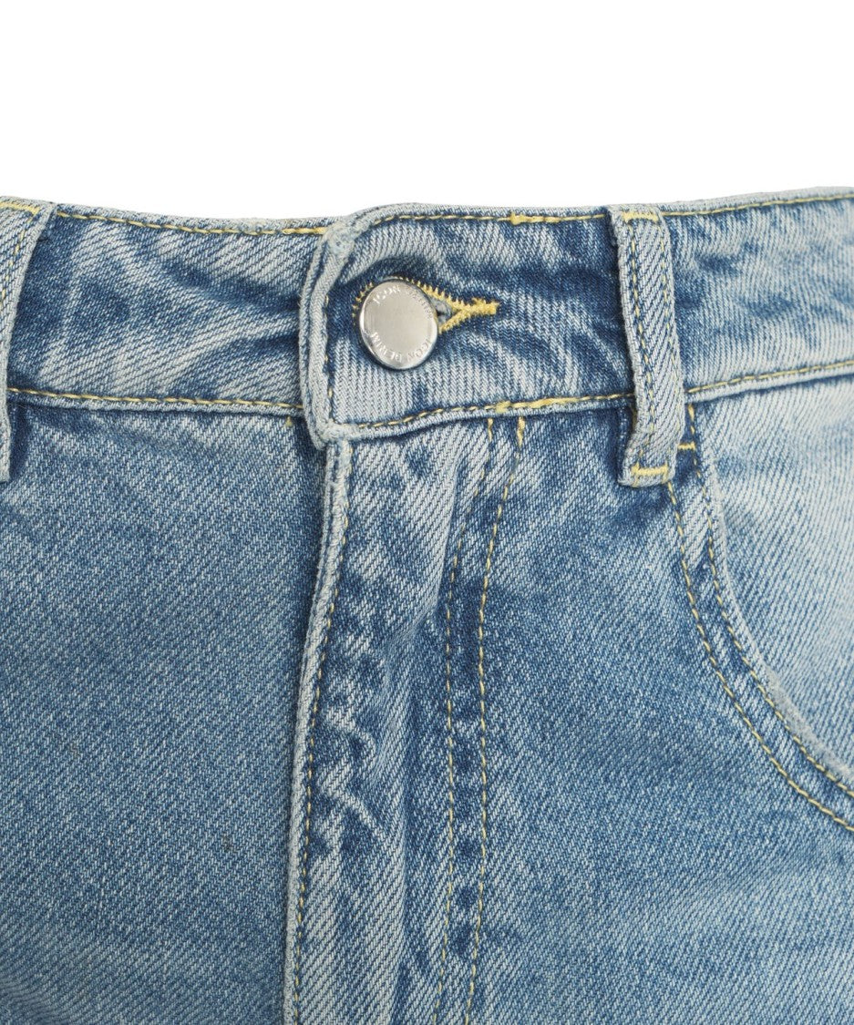 Icon Denim Wide Leg Jeans With High Waist And Gradient Wash