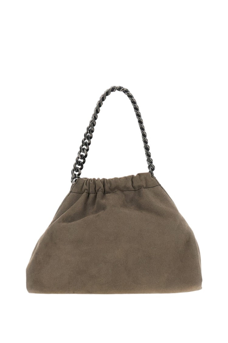 Stella Mccartney Grey Falabella Mini Drawstring Vegan Suede Shoulder Bag