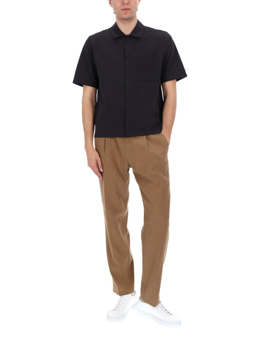 Herno Tailored Pleated Linen-Blend Formal Pants