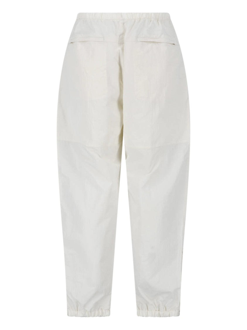 Kaptain Sunshine Cream Wide-Leg Mid-Rise Drawstring Trousers