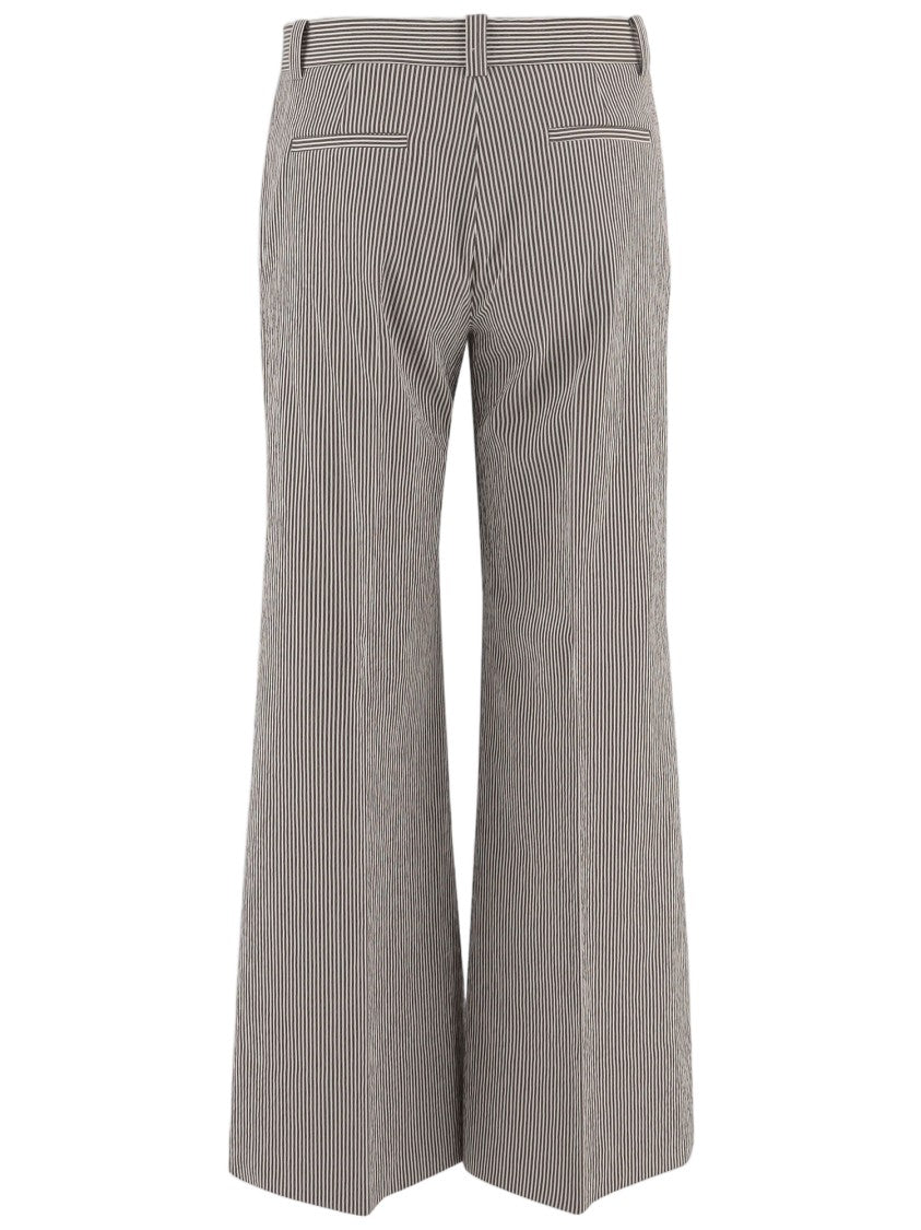 Ql2 Striped Stretch Cotton-Blend Pants