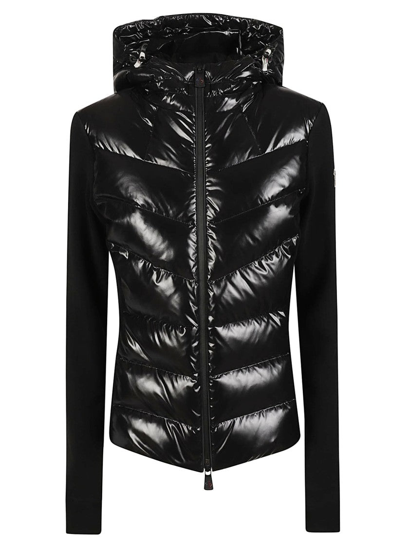 Moncler Grenoble Quilted Black Hooded Padded Cardigan