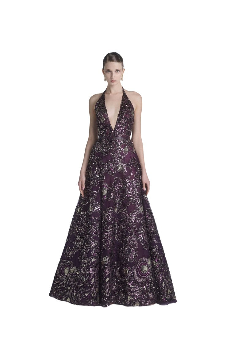 Saiid Kobeisy Embroidered Long Dress