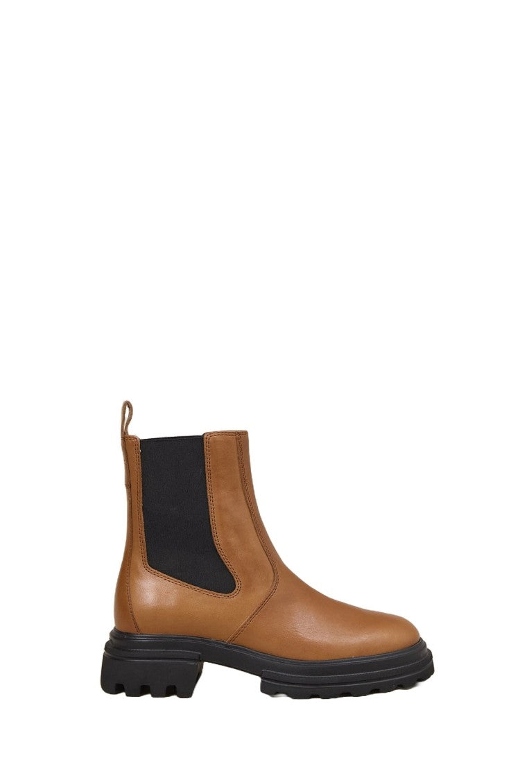 Hogan Brown Calfskin Ankle Boots