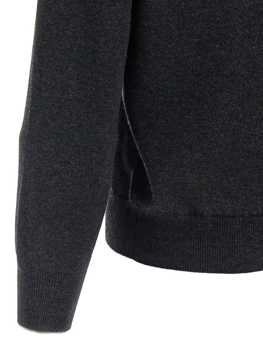 Brunello Cucinelli High Neck Cashmere Zip Cardigan