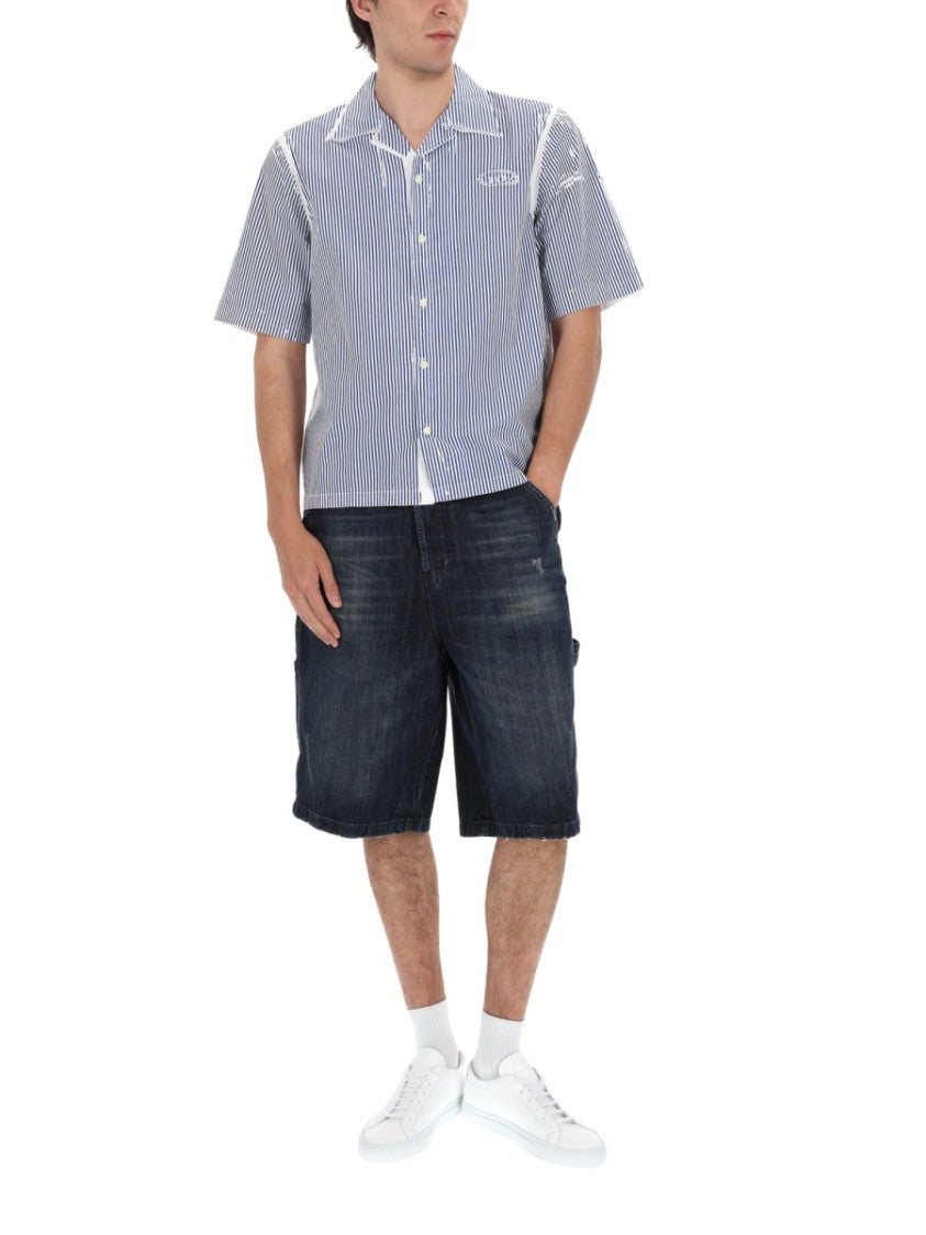 Diesel Dark D-Livery-W-Short Cotton Distressed Denim Shorts