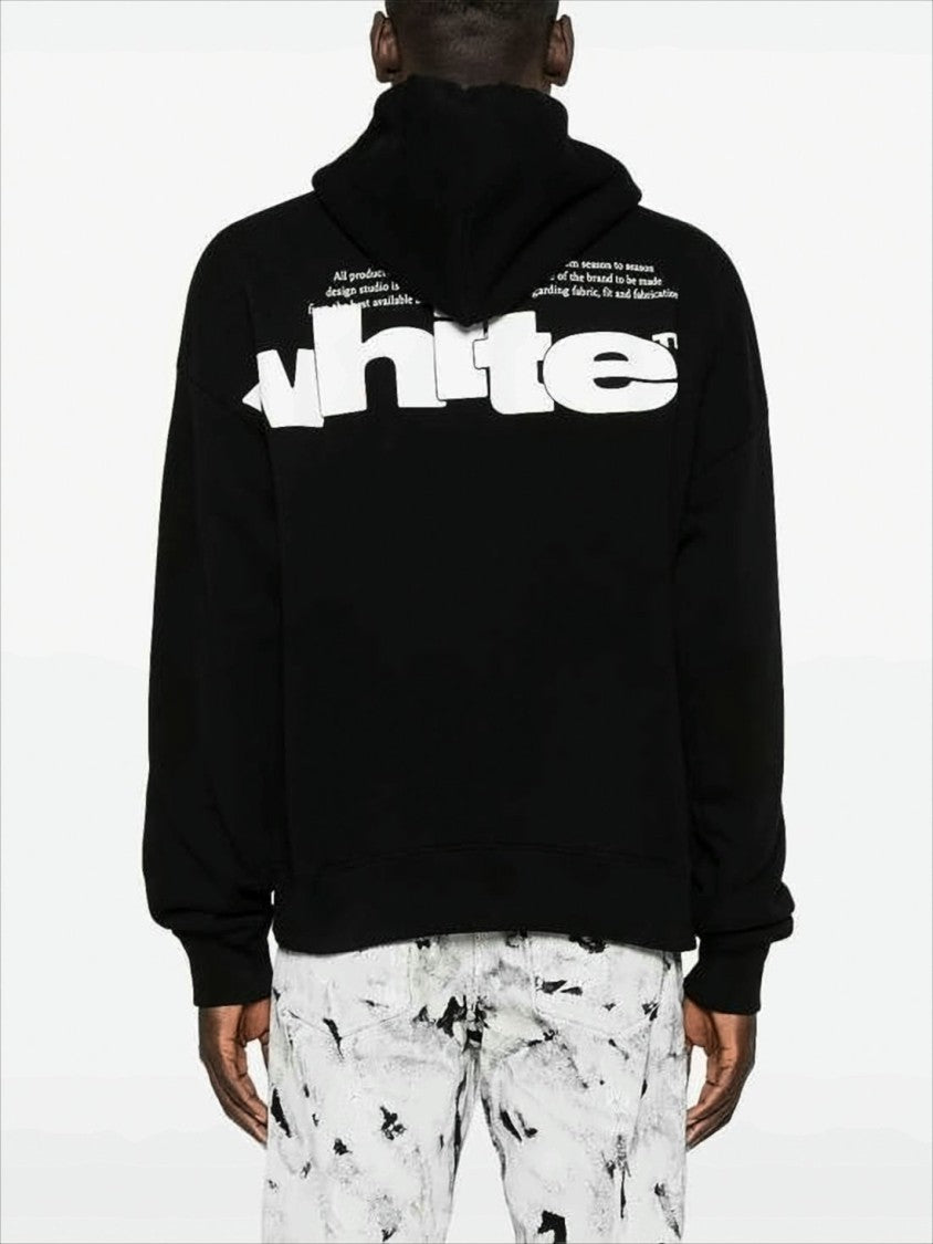 Off-White Relaxed Fit Black Hoodie With Bold Graphic Accents