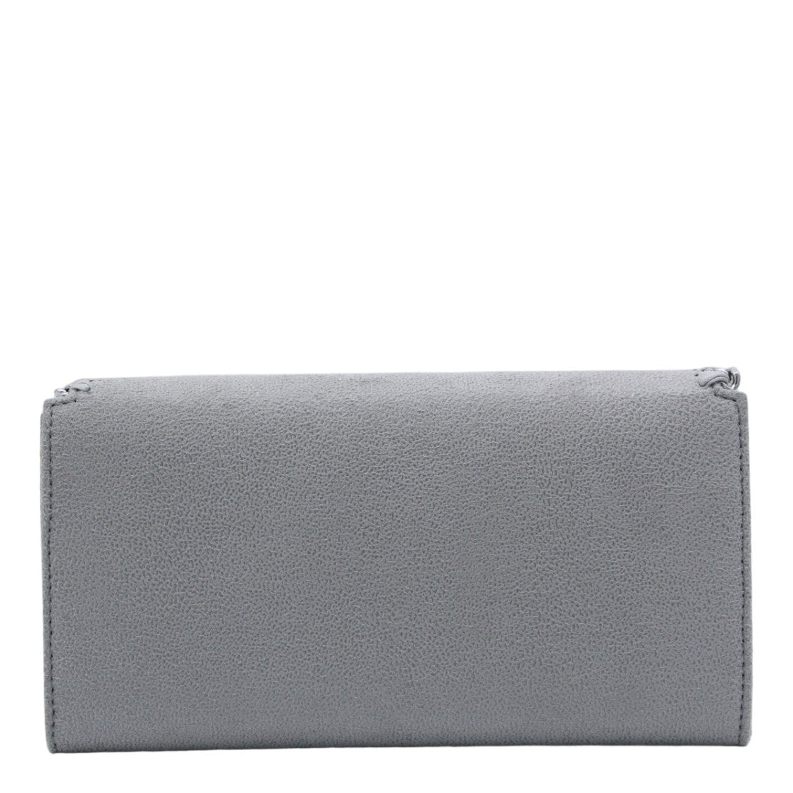 Stella Mccartney Grey Textured Clutch Bag With Whipstitch Detailing