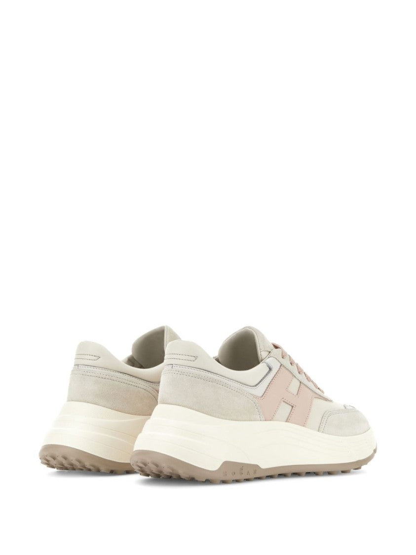 Hogan Beige Sneakers With Textured Upper And Sole