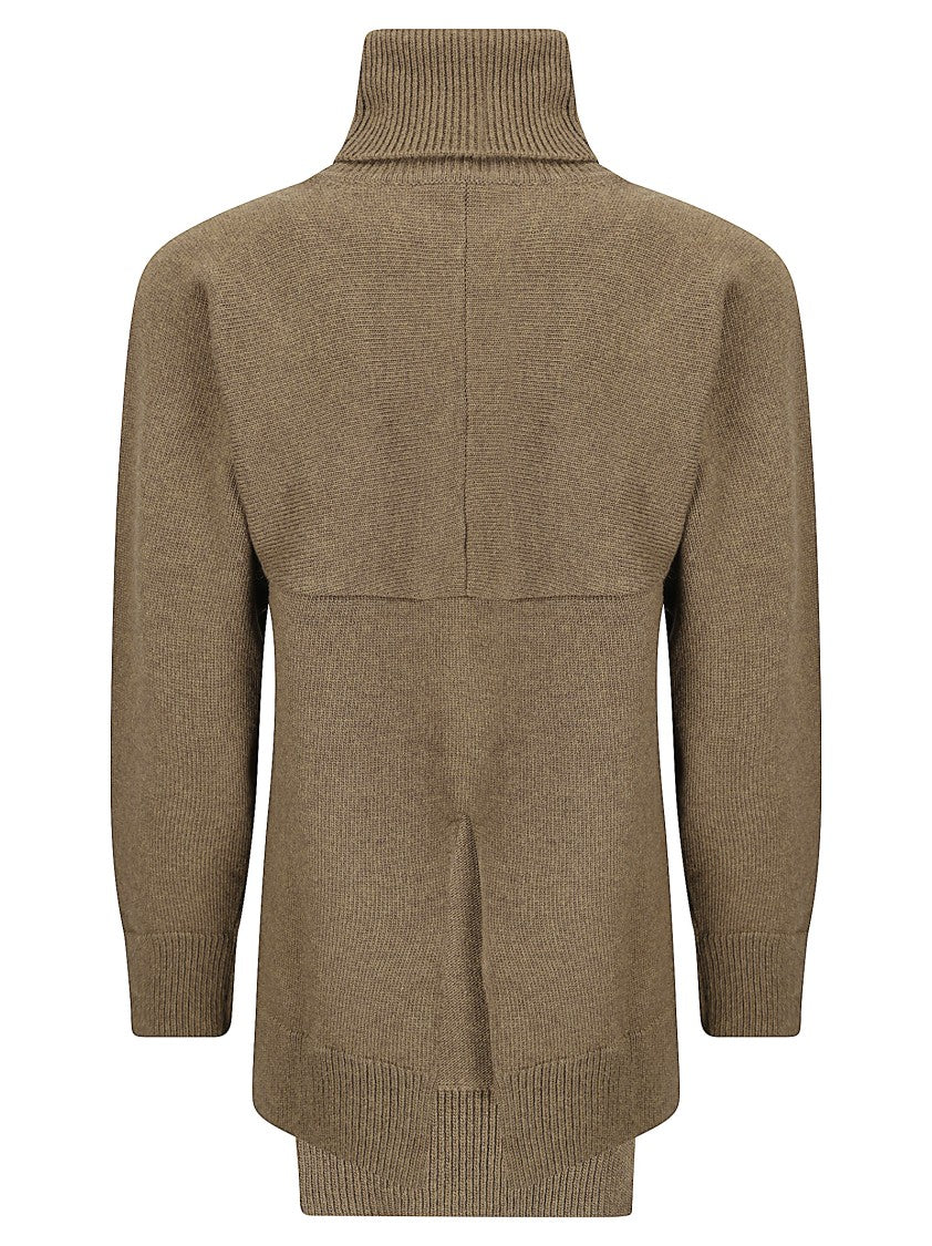 Stefano Mortari Asymmetric Hem Wool Turtleneck Sweater