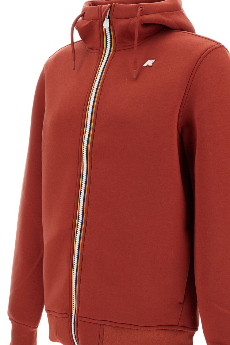 K-Way Red Rainer Spacer Scuba Hooded Zip-Through Knit
