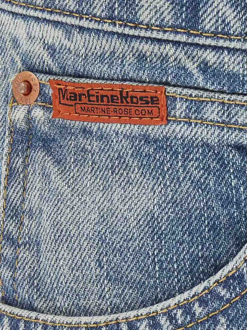 Martine Rose Patchwork Denim Jeans With Pendant Chain