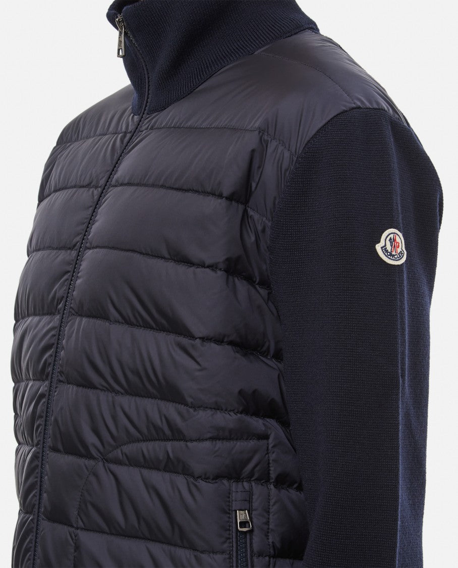 Moncler Front Zip Cardigan With Ribbed Details