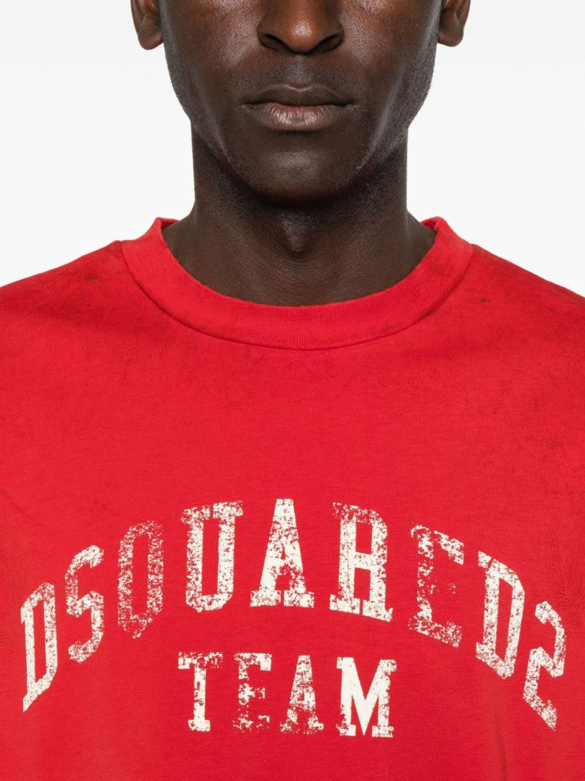 Dsquared2 Relaxed-Fit Red Crew Neck T-Shirt