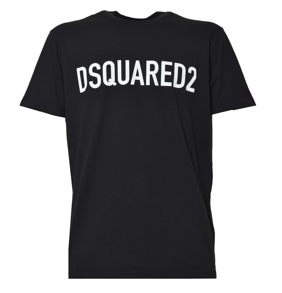 Dsquared2 Black Cotton Cool T-Shirt With Logo Print