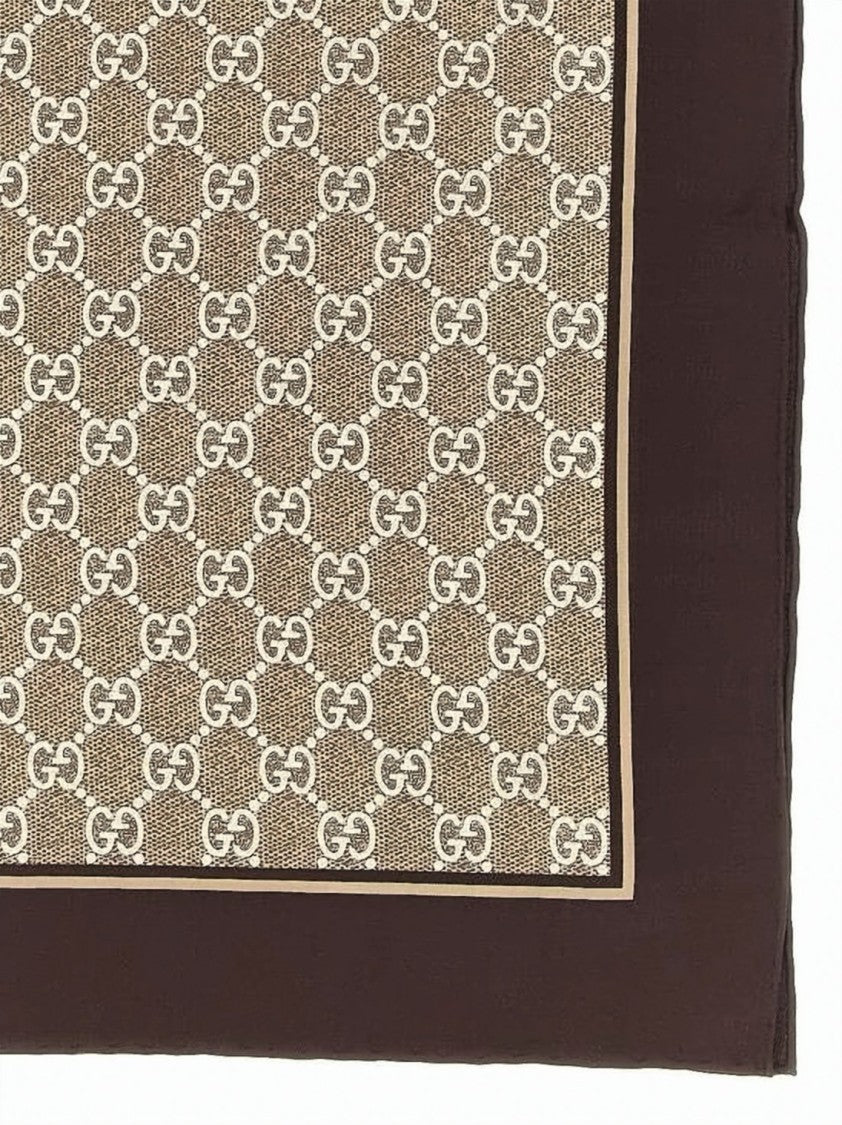 Gucci Textured Beige Silk Scarf