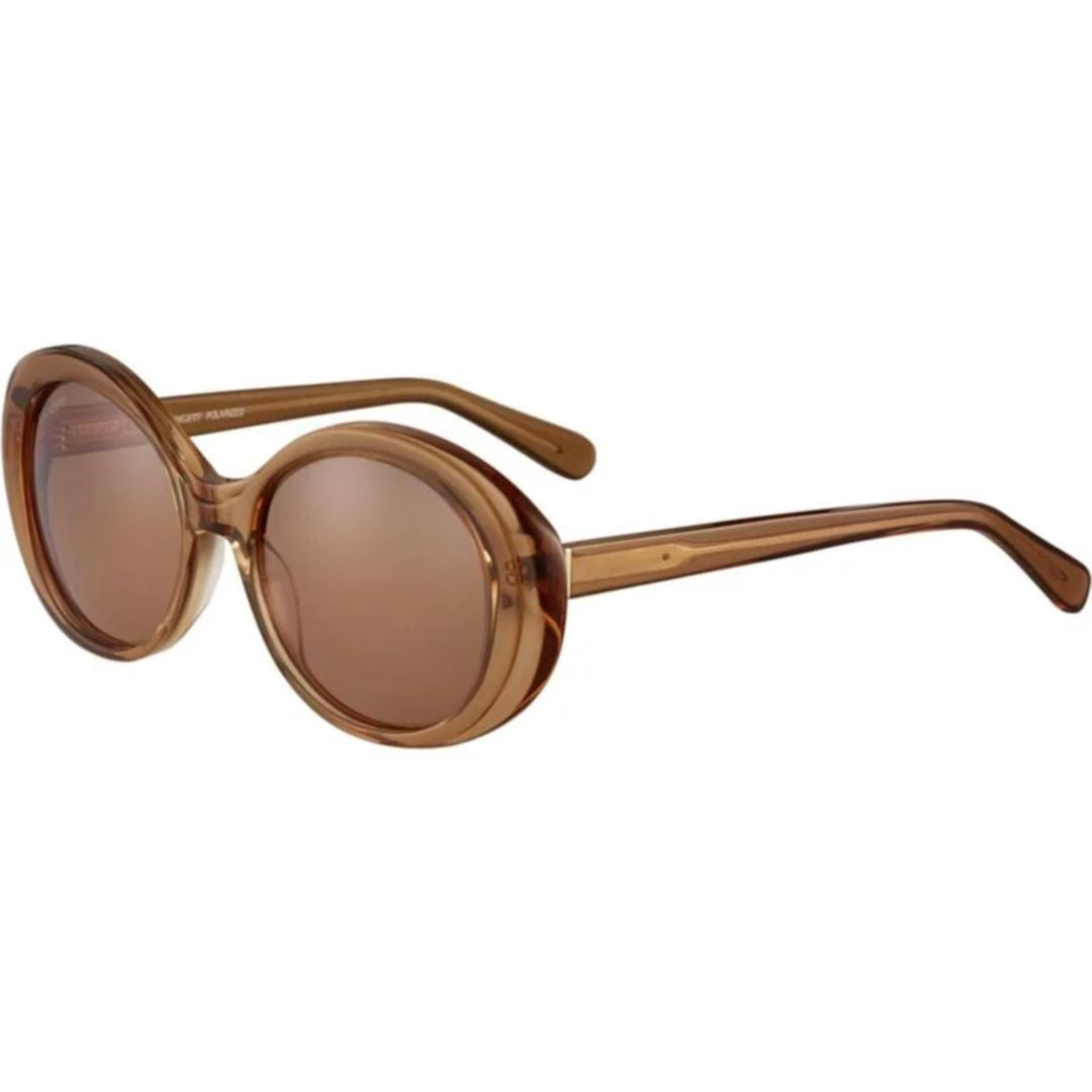 Serengeti Bacall Translucent Brown Oversized Sunglasses With Rounded Lenses