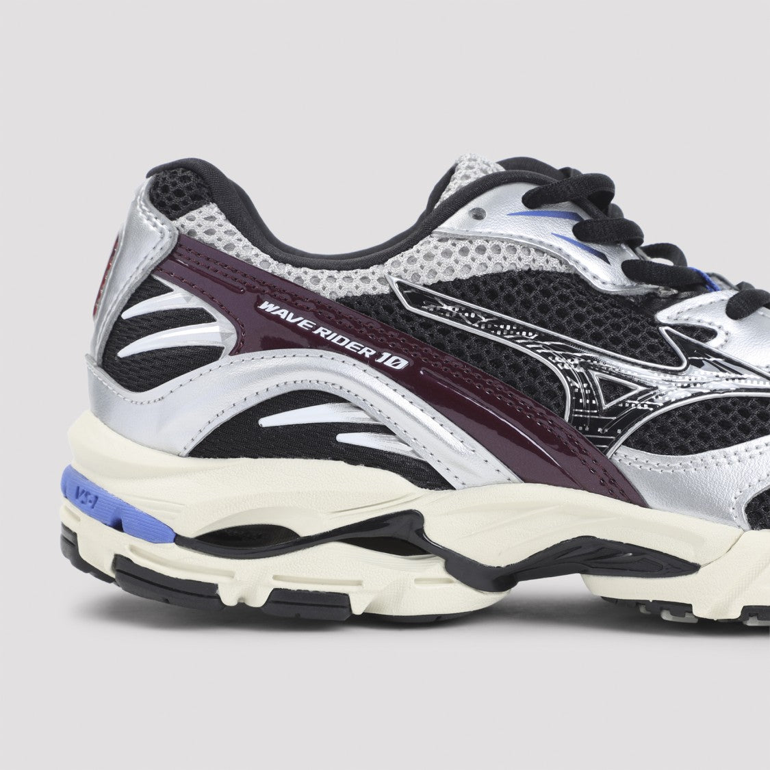 Mizuno Harbor Mist Grey Wave Rider 10 Sport Leather Sneakers