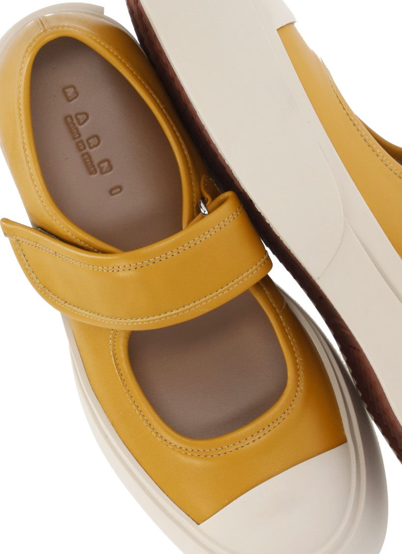 Marni Ocher Yellow Mary Jane Velcro Sneakers