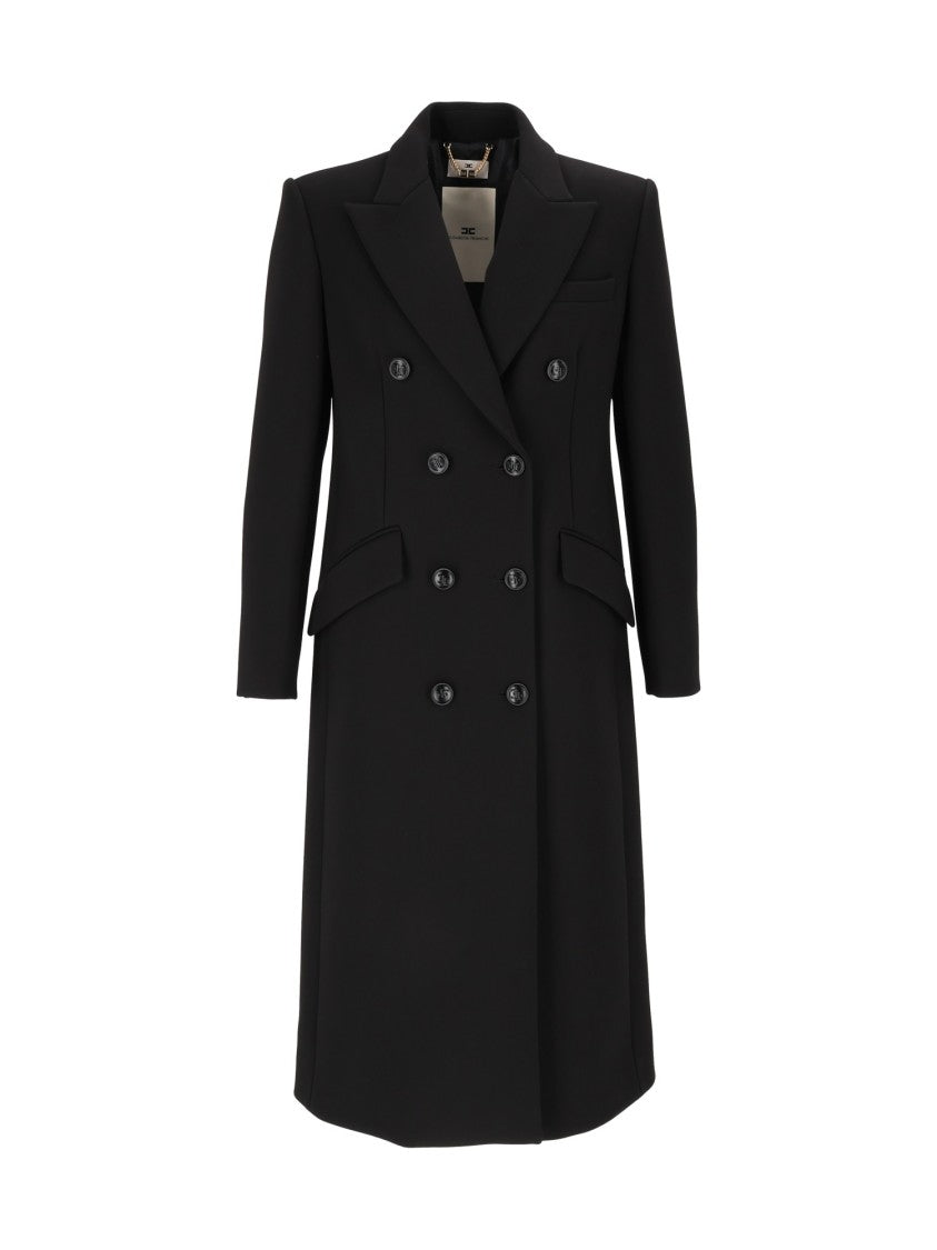 Elisabetta Franchi Double-Breasted Structured Coat