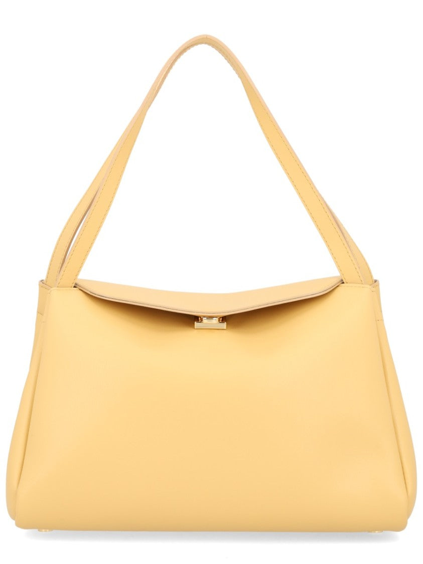 Themoirè Orange Structured Double Straps Shoulder Bag