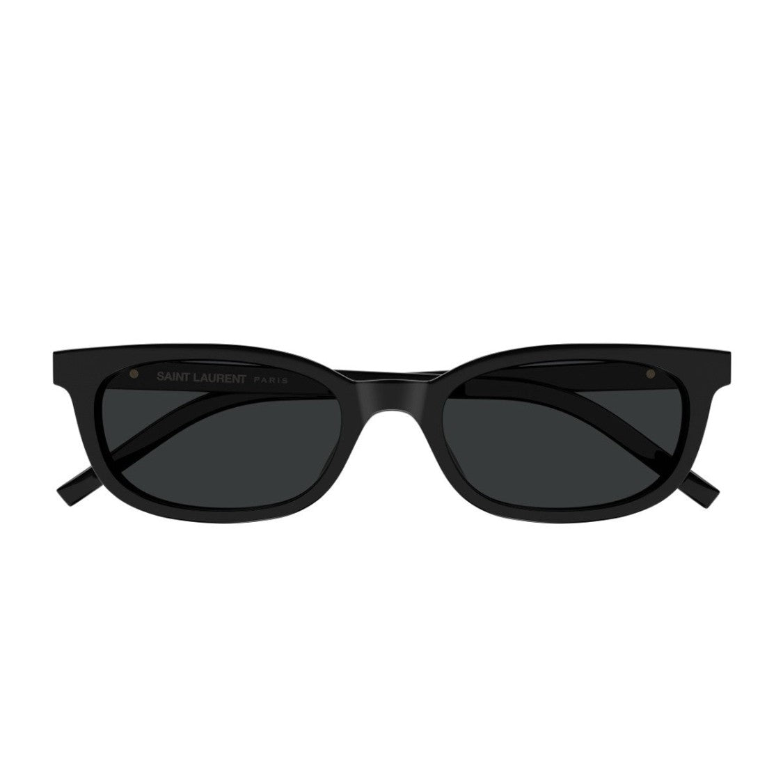 Saint Laurent Black Linea Monogram Recycled Acetate Rectangular Sunglasses