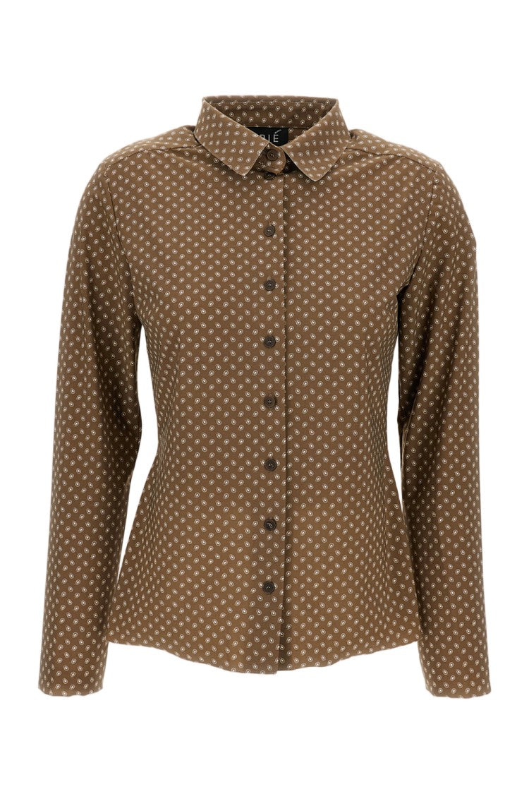 Irie' Structured Brown Button-Down Shirt With Timeless Appeal