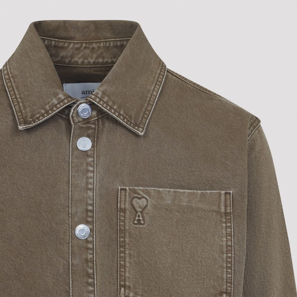 Ami De Coeur Overshirt In Hazelnut Brown Cotton