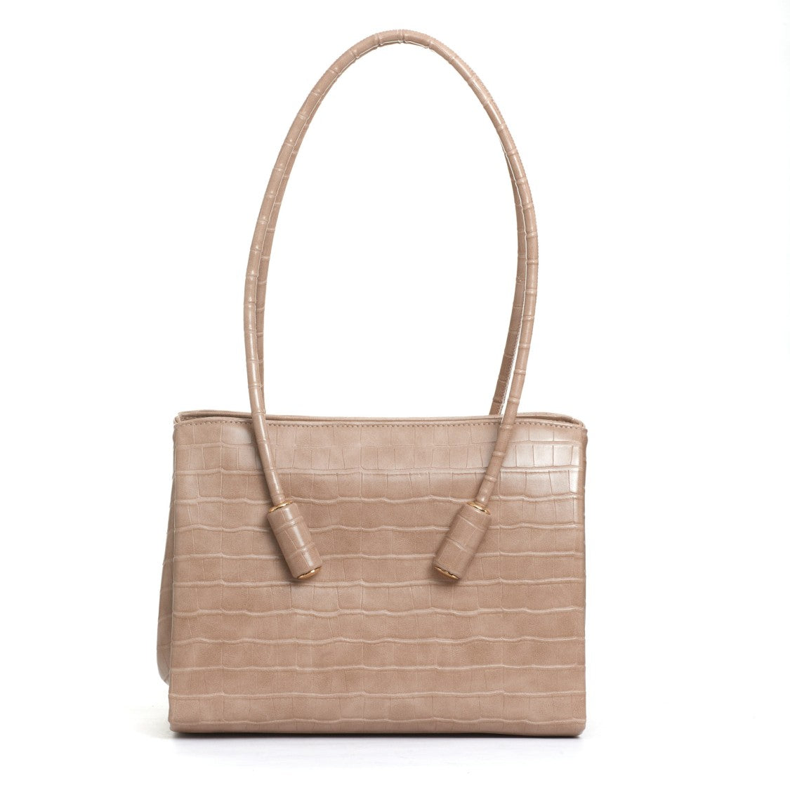 Themoirè Beige Crocodile Bag