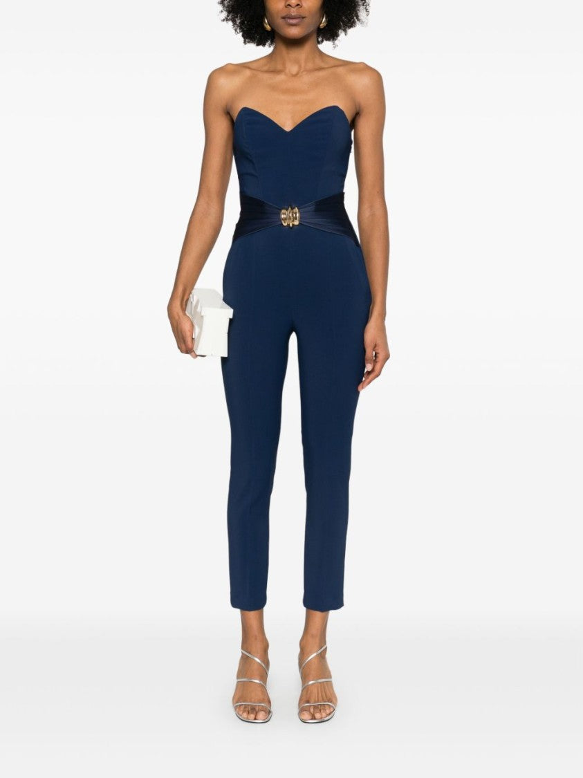Elisabetta Franchi Fitted Blue Trousers