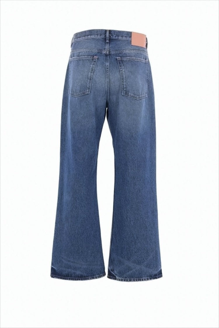Acne Studios Relaxed-Fit Medium-Wash Denim Pants With Distressed Details